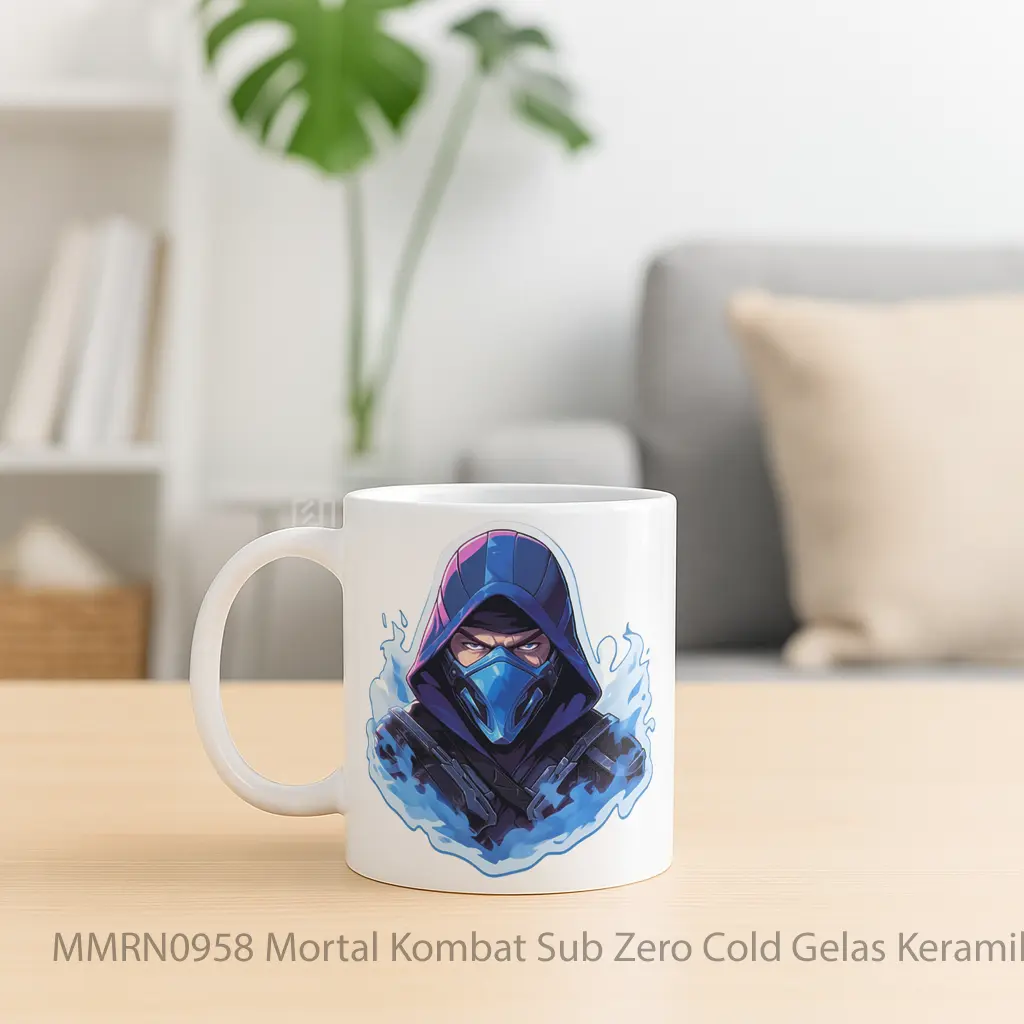 Mortal Kombat Sub Zero Cold Gelas Keramik Mug - Sudut 2