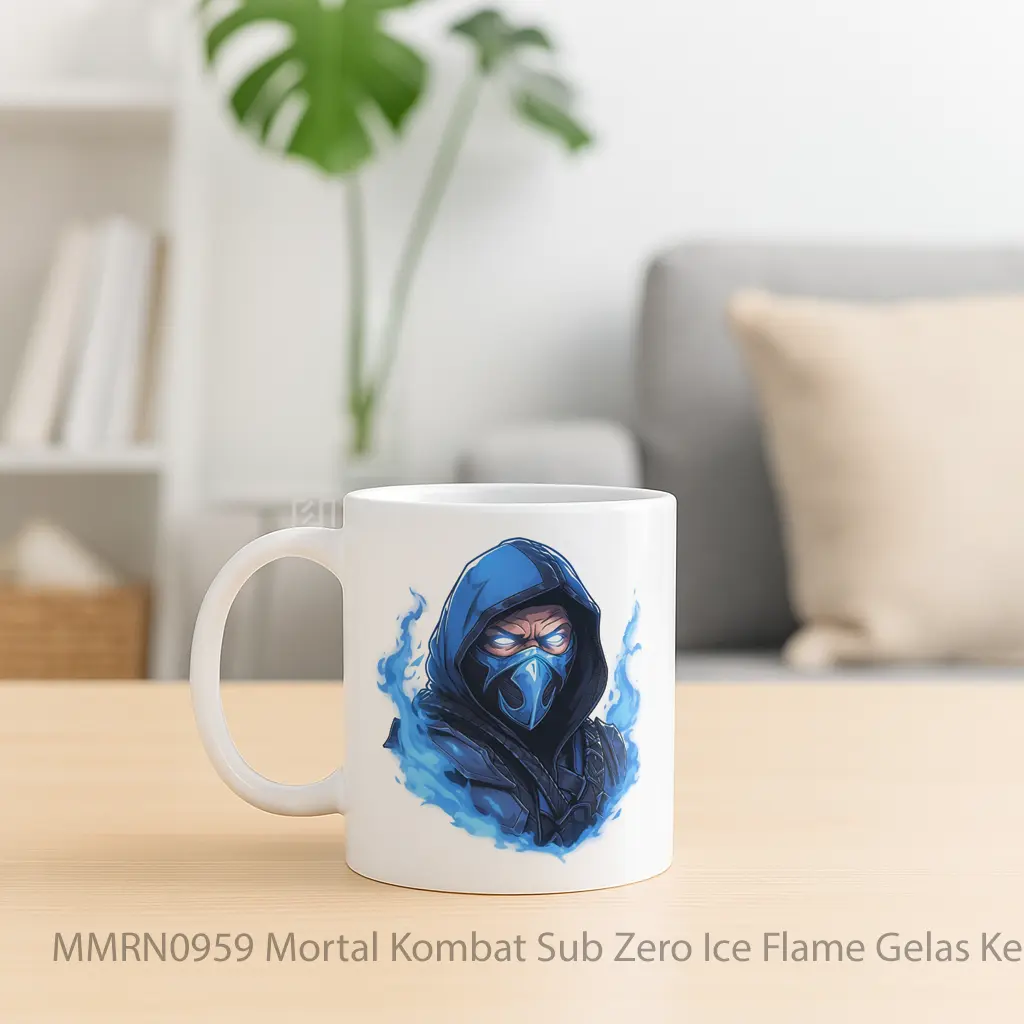 Mortal Kombat Sub Zero Ice Flame Gelas Keramik Mug - Sudut 2
