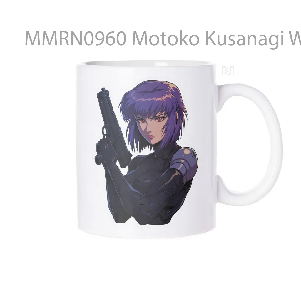 Motoko Kusanagi With Gun Gelas Keramik Mug
