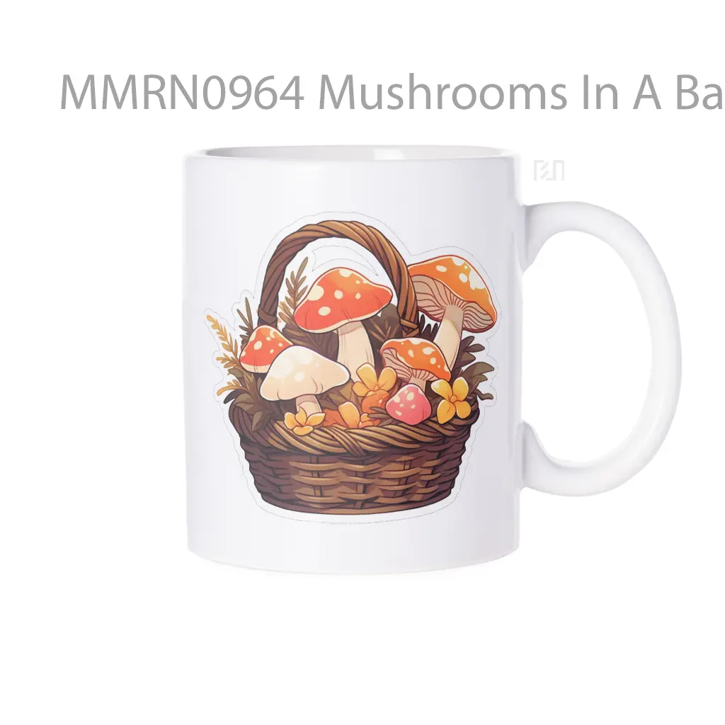 Mushrooms In A Basket Gelas Keramik Mug