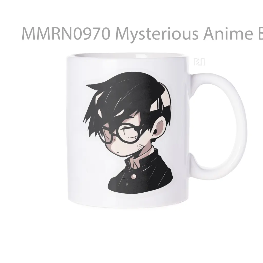 Mysterious Anime Boy In Round Glasses Gelas Keramik Mug