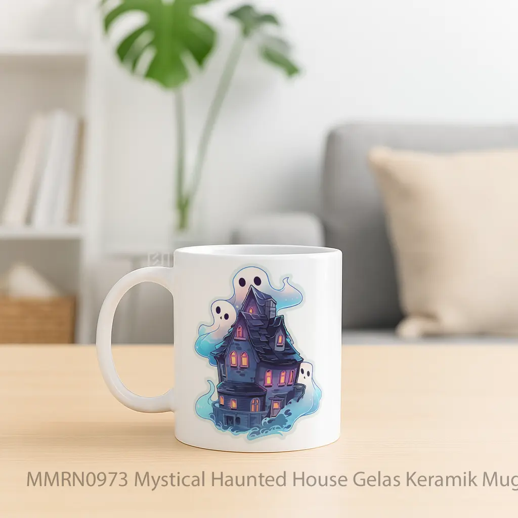 Mystical Haunted House Gelas Keramik Mug - Sudut 2