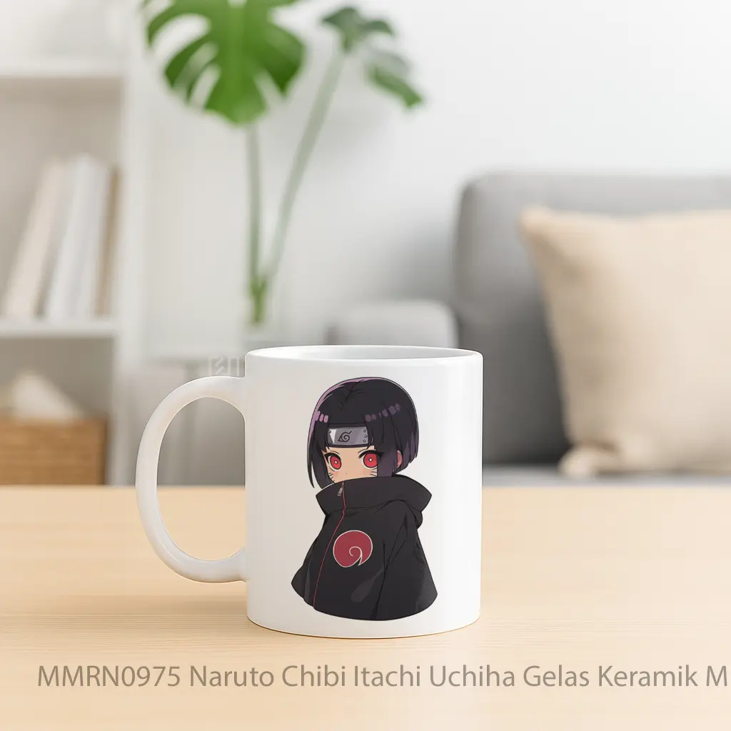 Naruto Chibi Itachi Uchiha Gelas Keramik Mug - Sudut 2