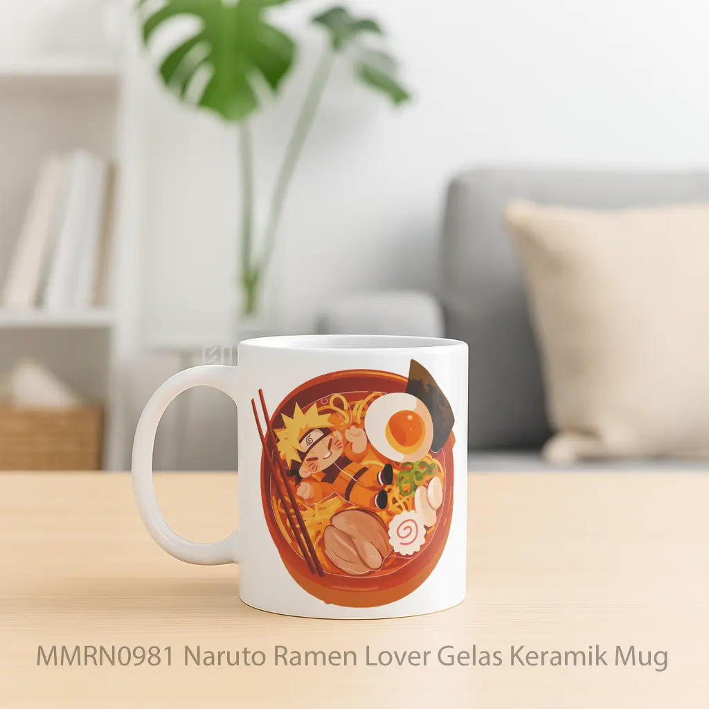 Naruto Ramen Lover Gelas Keramik Mug - Sudut 2