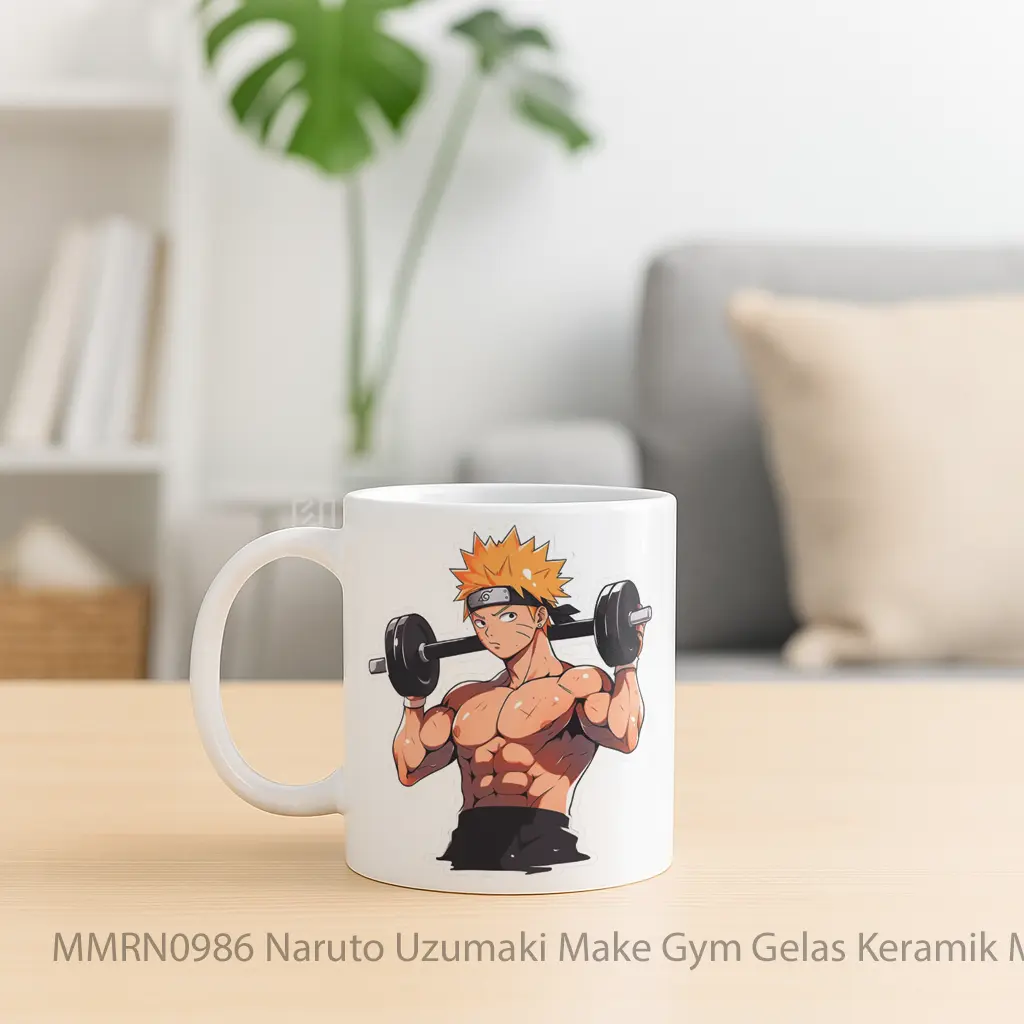 Naruto Uzumaki Make Gym Gelas Keramik Mug - Sudut 2