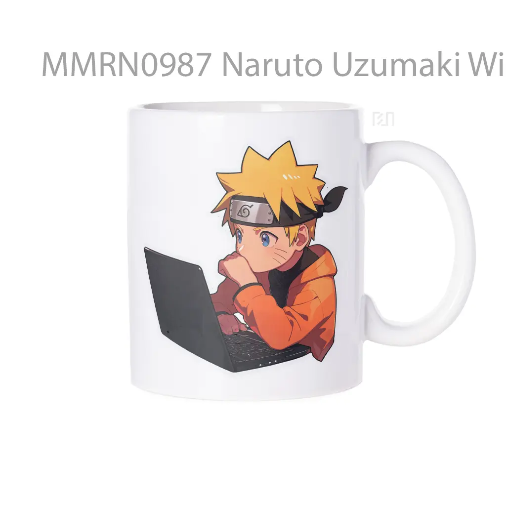 Naruto Uzumaki With A Laptop Gelas Keramik Mug
