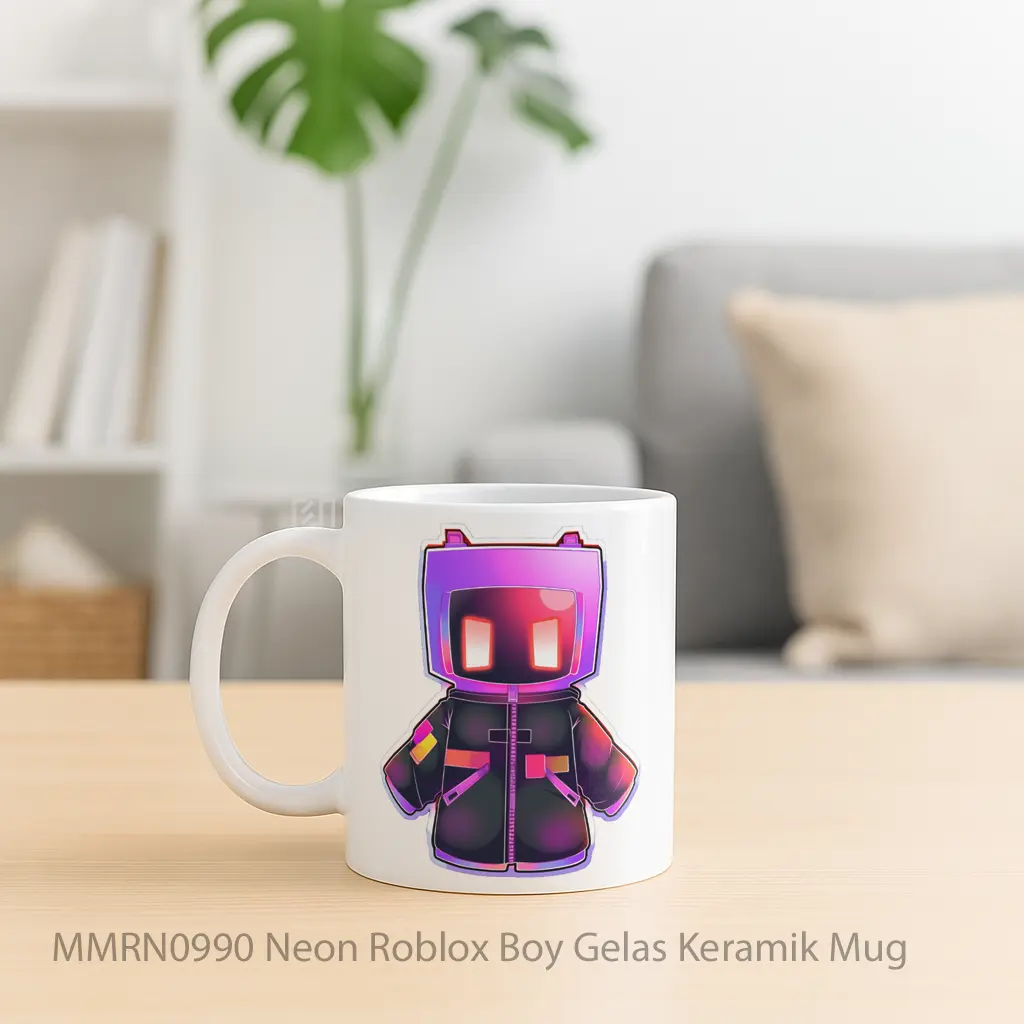 Neon Roblox Boy Gelas Keramik Mug - Sudut 2