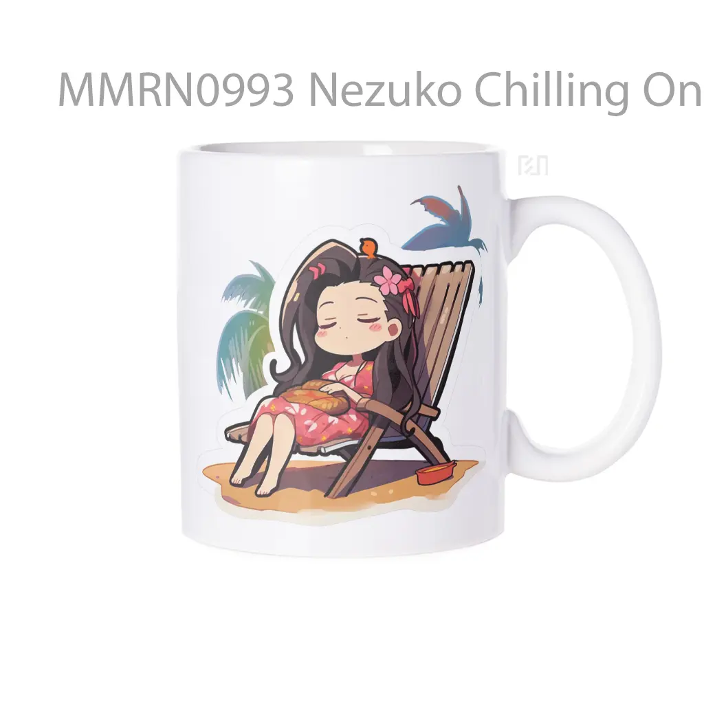Nezuko Chilling On A Beach Chair Gelas Keramik Mug
