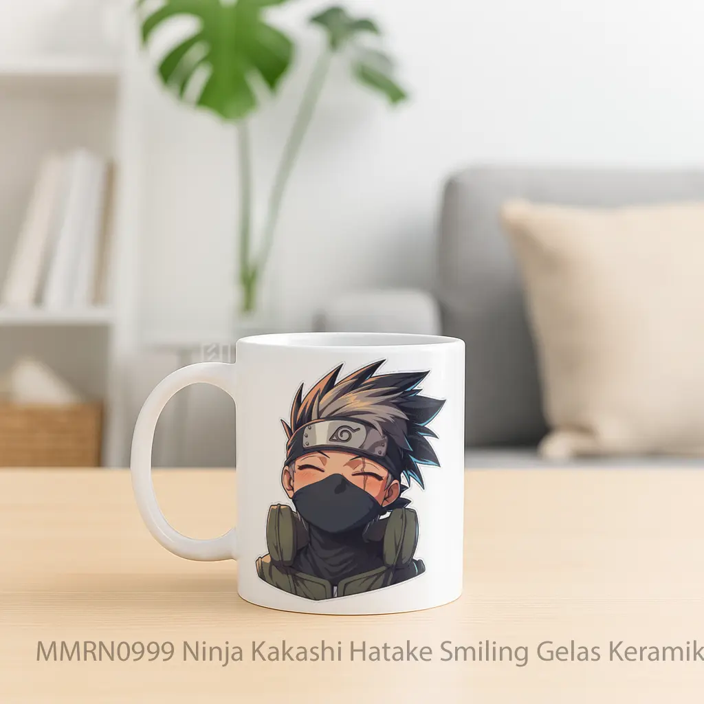Ninja Kakashi Hatake Smiling Gelas Keramik Mug - Sudut 2