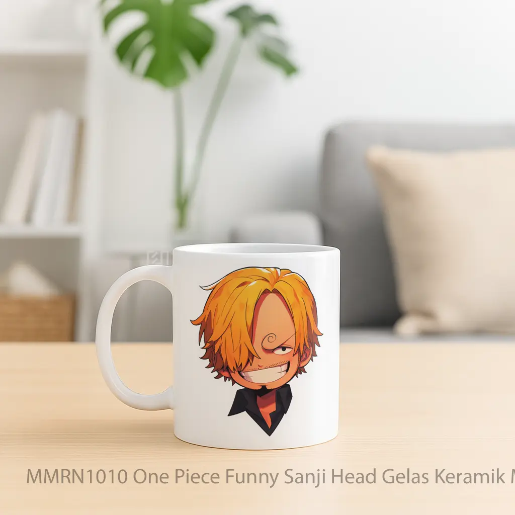 One Piece Funny Sanji Head Gelas Keramik Mug - Sudut 2