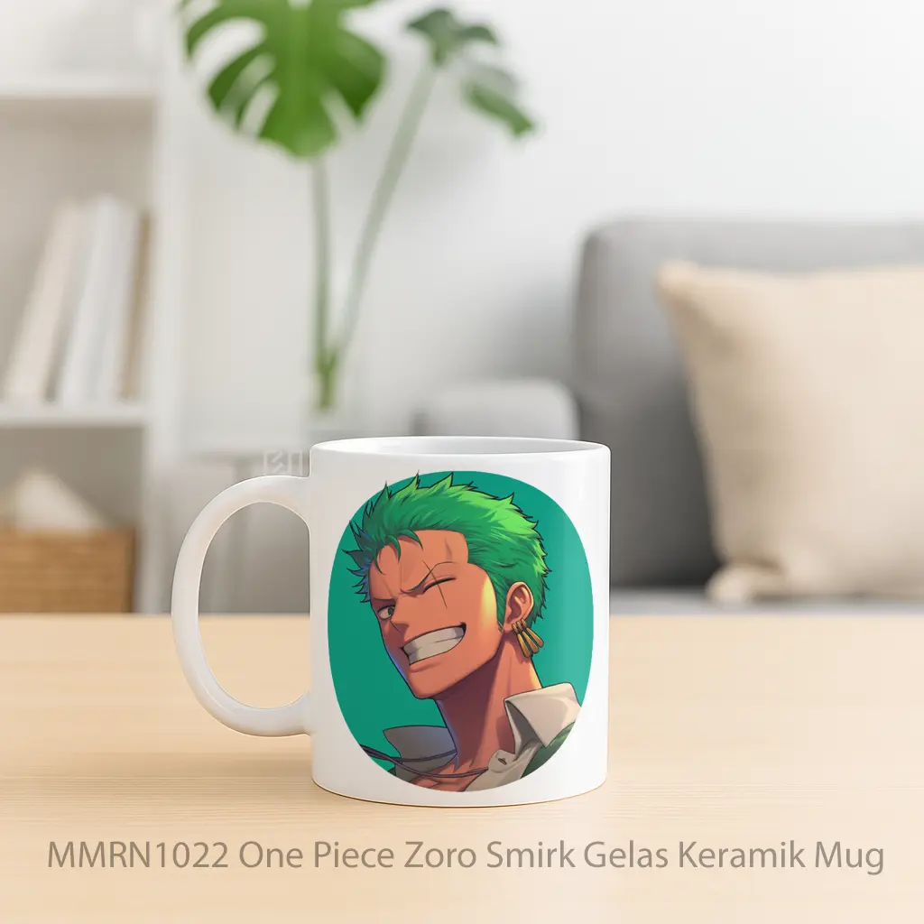 One Piece Zoro Smirk Gelas Keramik Mug - Sudut 2