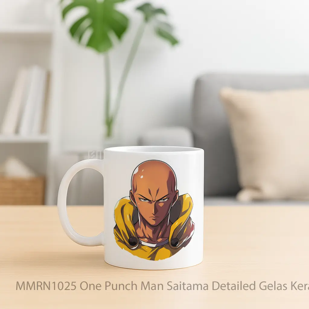 One Punch Man Saitama Detailed Gelas Keramik Mug - Sudut 2