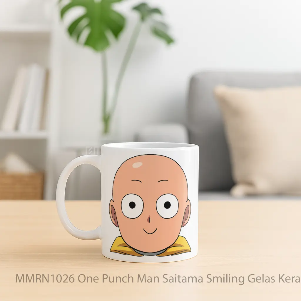 One Punch Man Saitama Smiling Gelas Keramik Mug - Sudut 2