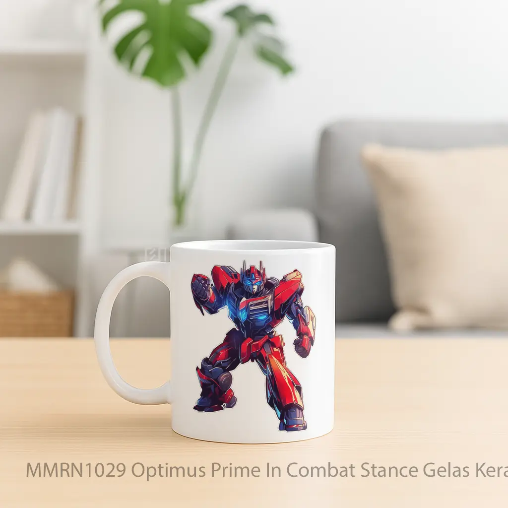 Optimus Prime In Combat Stance Gelas Keramik Mug - Sudut 2