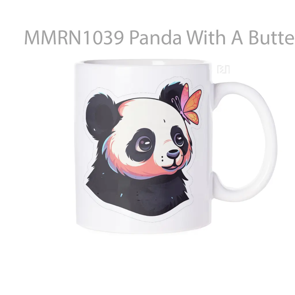 Panda With A Butterfly Gelas Keramik Mug