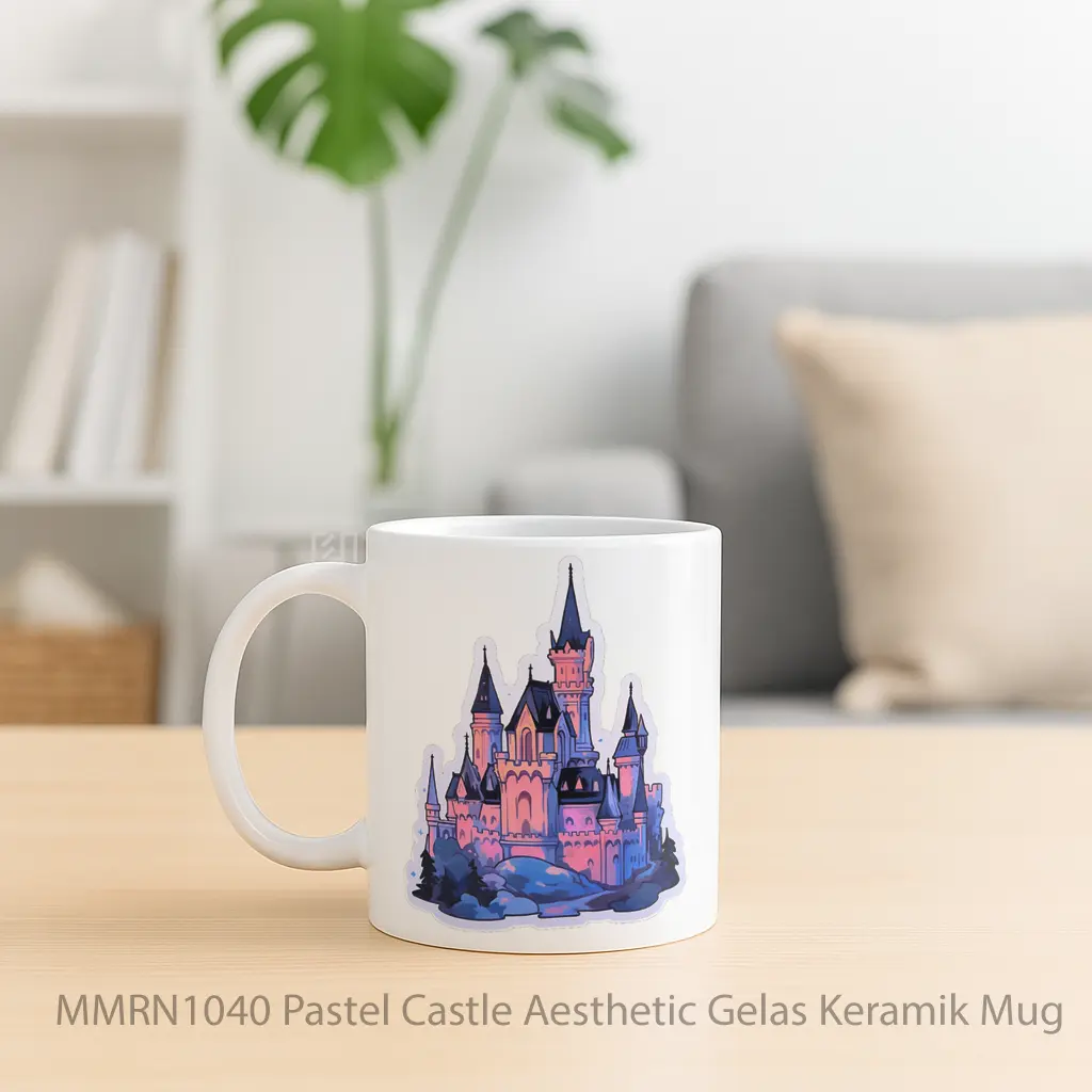 Pastel Castle Aesthetic Gelas Keramik Mug - Sudut 2