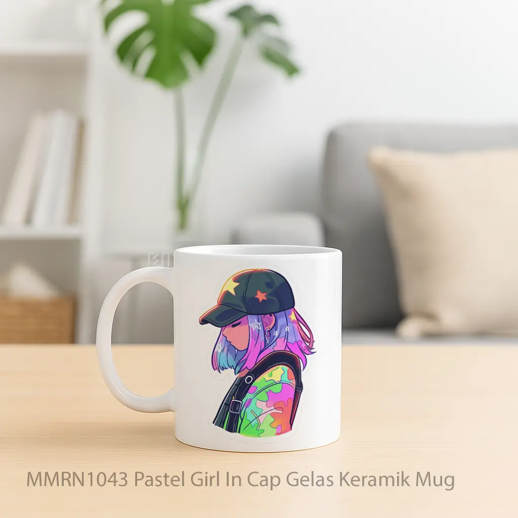Pastel Girl In Cap Gelas Keramik Mug - Sudut 2