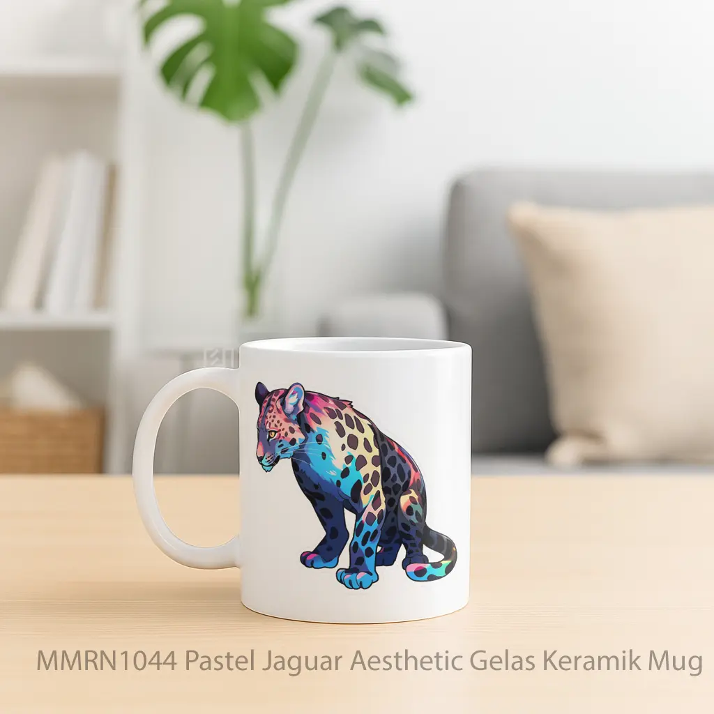 Pastel Jaguar Aesthetic Gelas Keramik Mug - Sudut 2