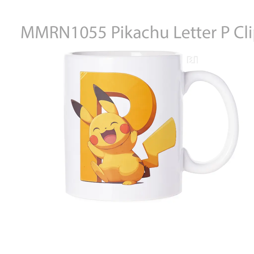 Pikachu Letter P Clipart Gelas Keramik Mug