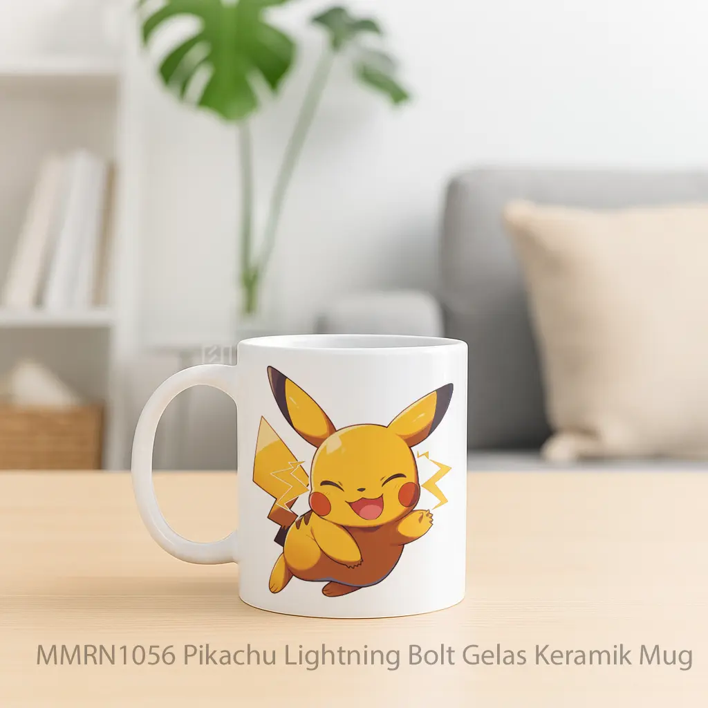 Pikachu Lightning Bolt Gelas Keramik Mug - Sudut 2