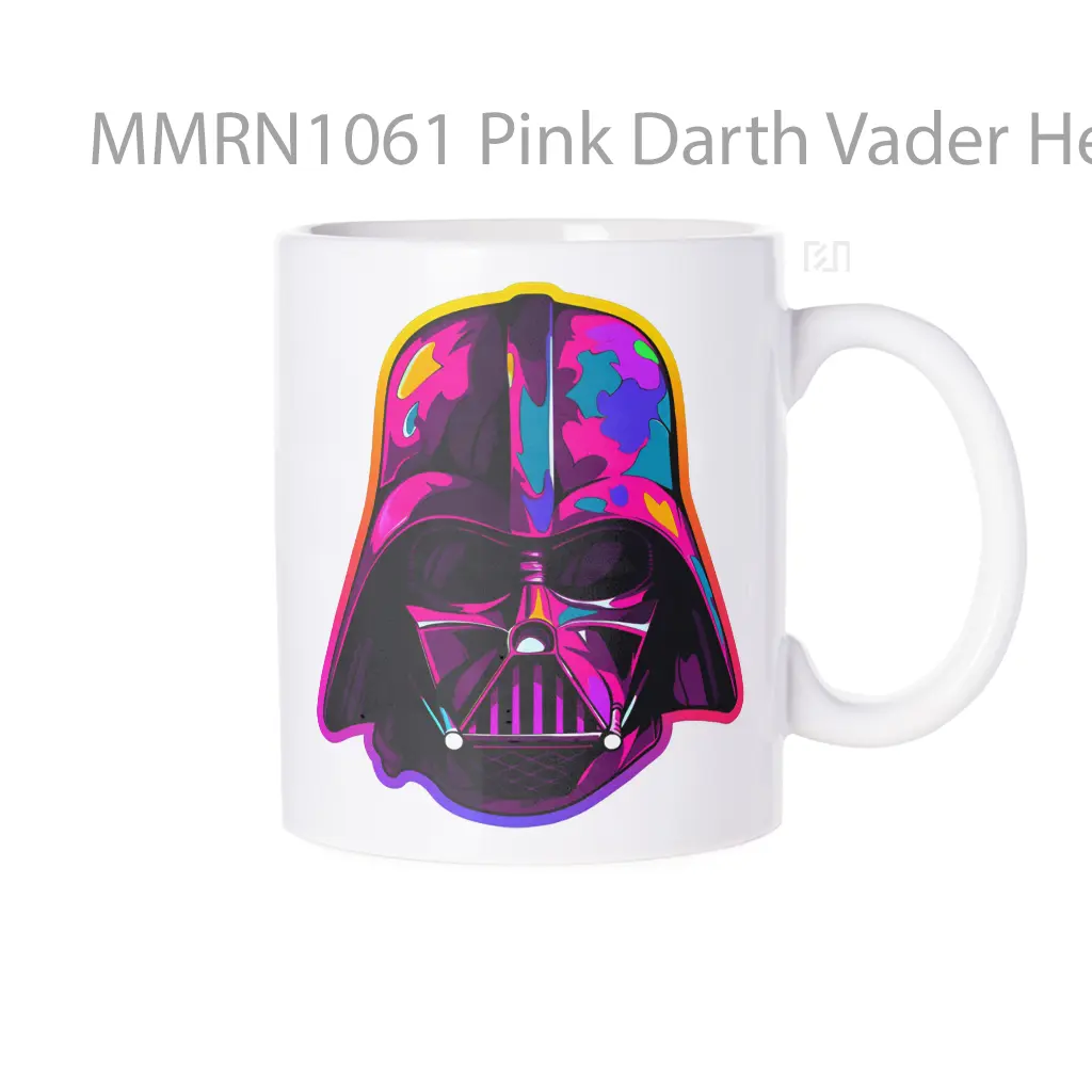 Pink Darth Vader Head Colorful Stroke Gelas Keramik Mug