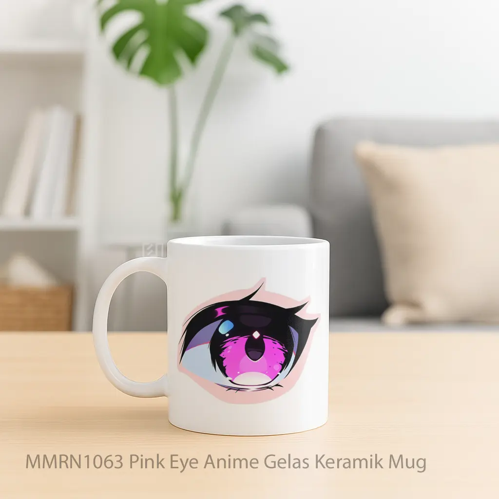 Pink Eye Anime Gelas Keramik Mug - Sudut 2