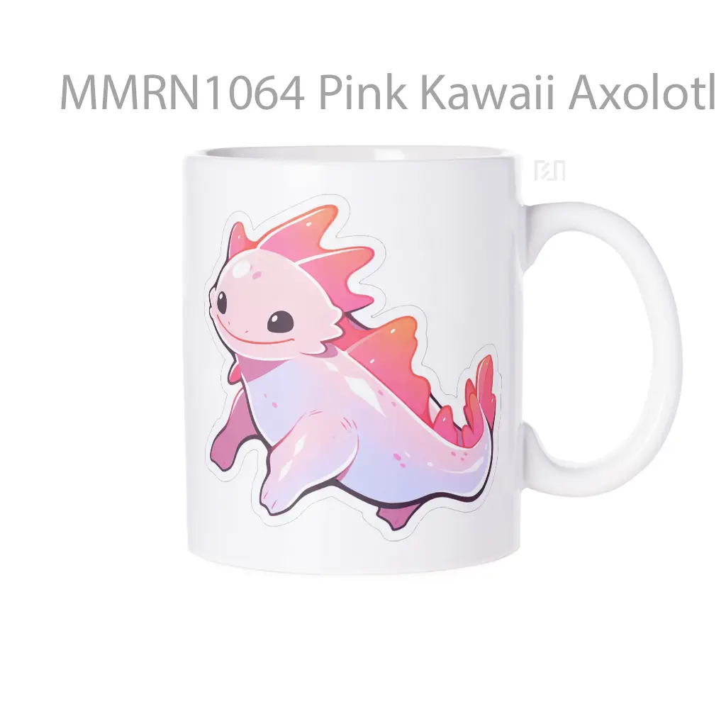 Pink Kawaii Axolotl Gelas Keramik Mug
