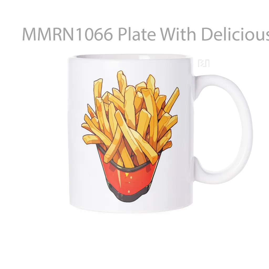 Plate With Delicious French Fries Gelas Keramik Mug