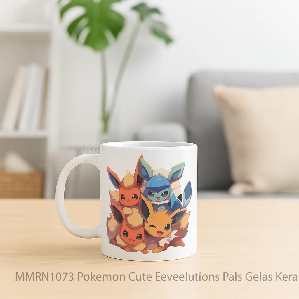 Pokemon Cute Eeveelutions Pals Gelas Keramik Mug - Sudut 2