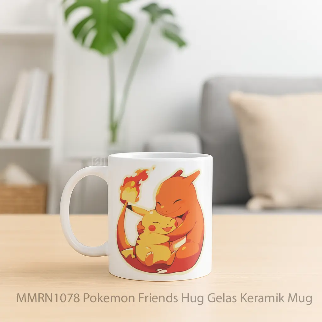 Pokemon Friends Hug Gelas Keramik Mug - Sudut 2