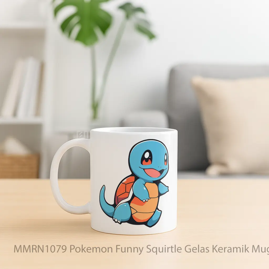 Pokemon Funny Squirtle Gelas Keramik Mug - Sudut 2