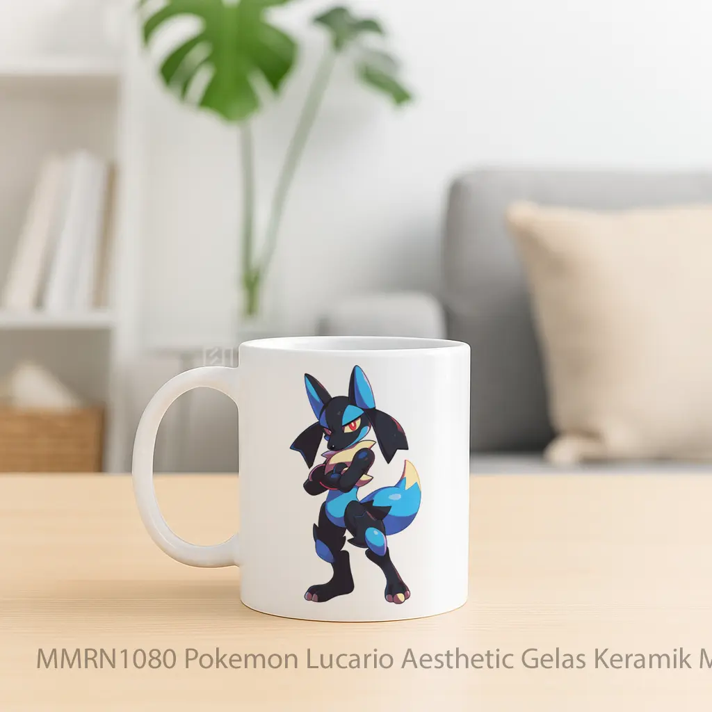 Pokemon Lucario Aesthetic Gelas Keramik Mug - Sudut 2