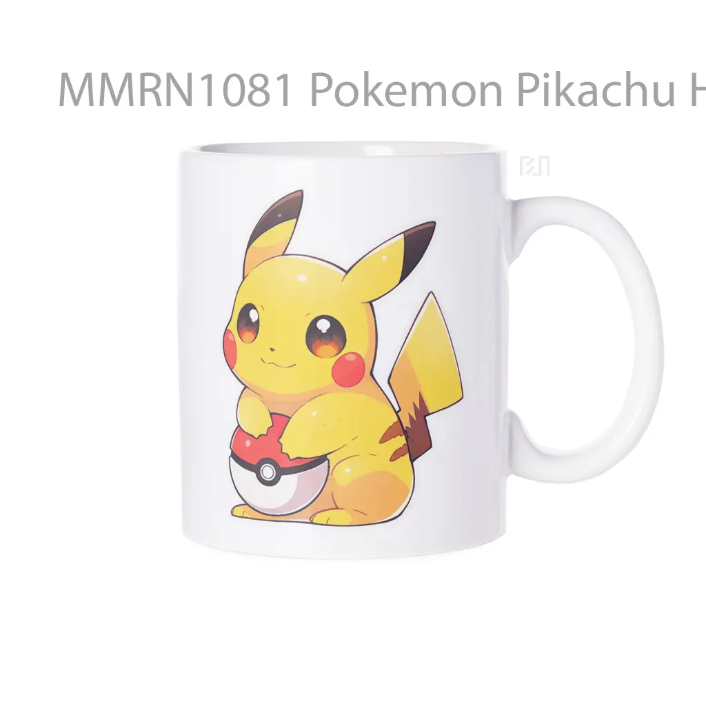 Pokemon Pikachu Holding Pokeball Gelas Keramik Mug