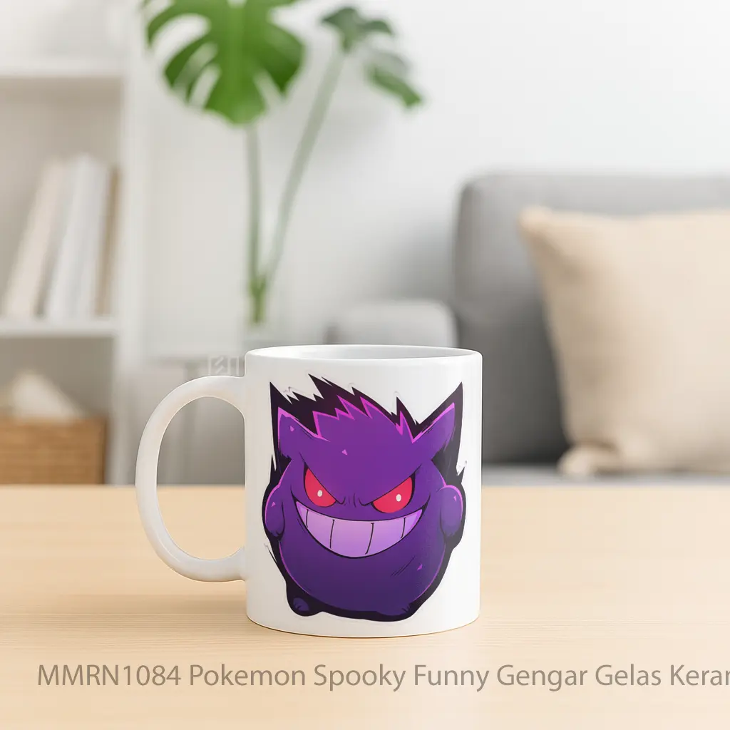 Pokemon Spooky Funny Gengar Gelas Keramik Mug - Sudut 2
