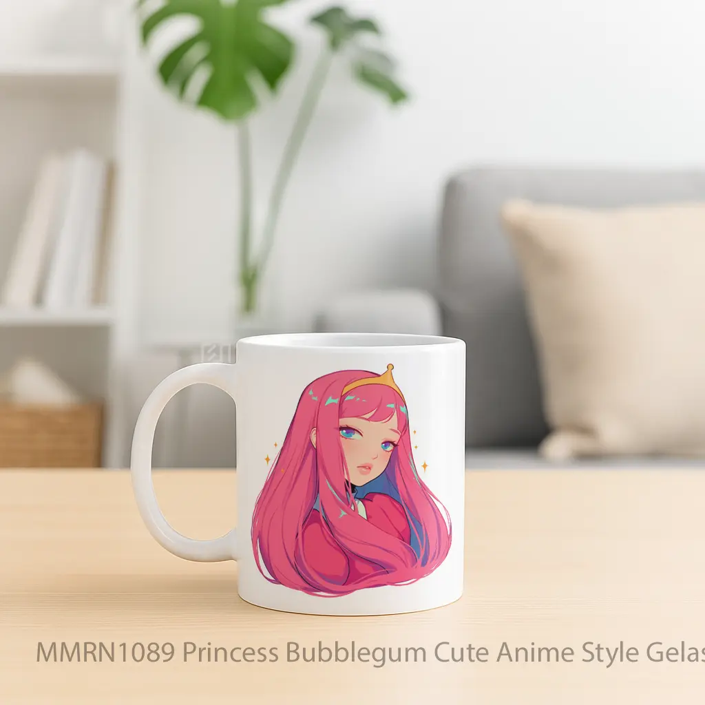 Princess Bubblegum Cute Anime Style Gelas Keramik Mug - Sudut 2