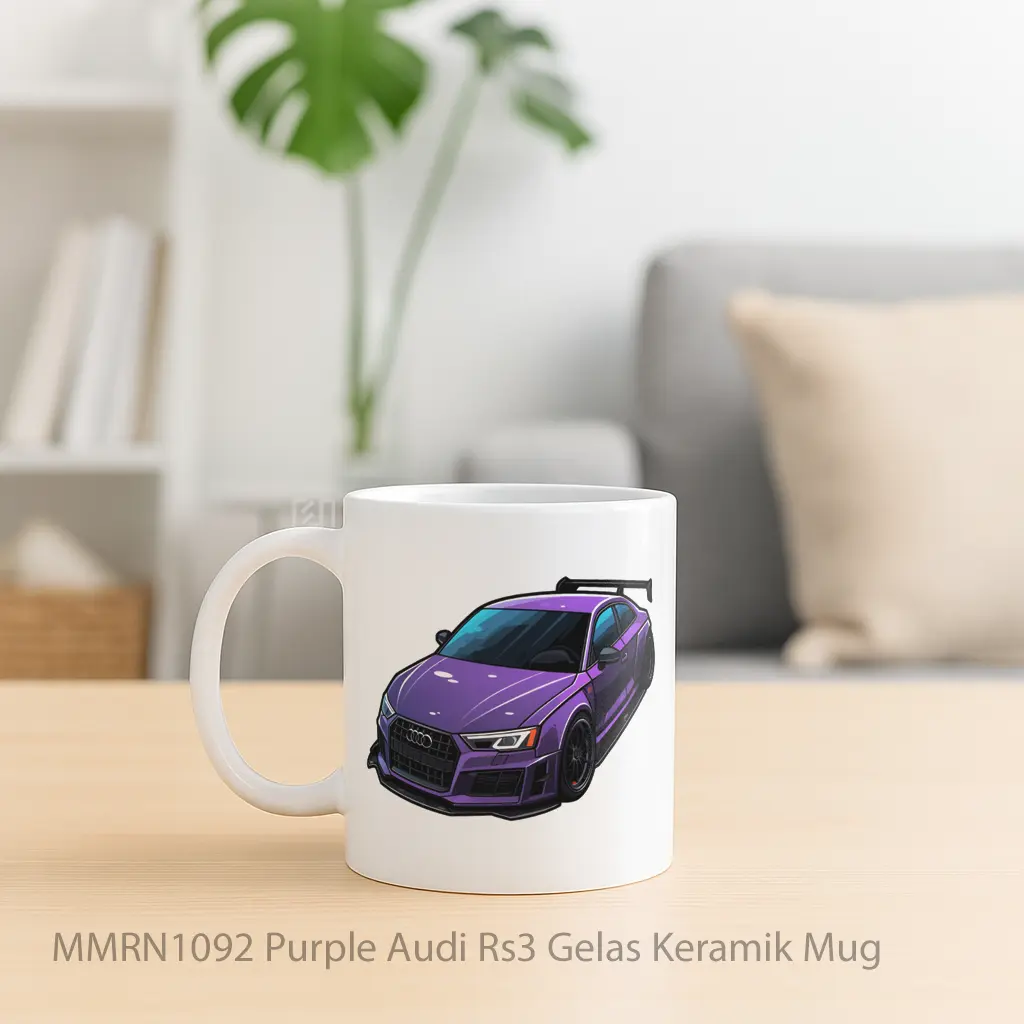 Purple Audi Rs3 Gelas Keramik Mug - Sudut 2
