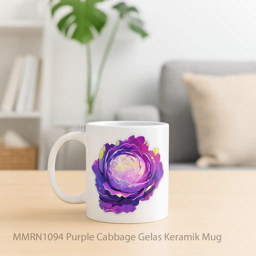 Purple Cabbage Gelas Keramik Mug - Sudut 2