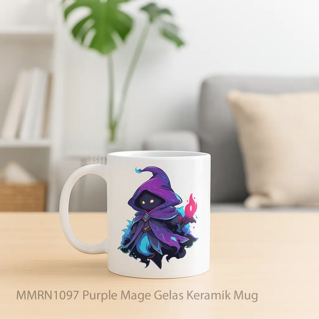 Purple Mage Gelas Keramik Mug - Sudut 2