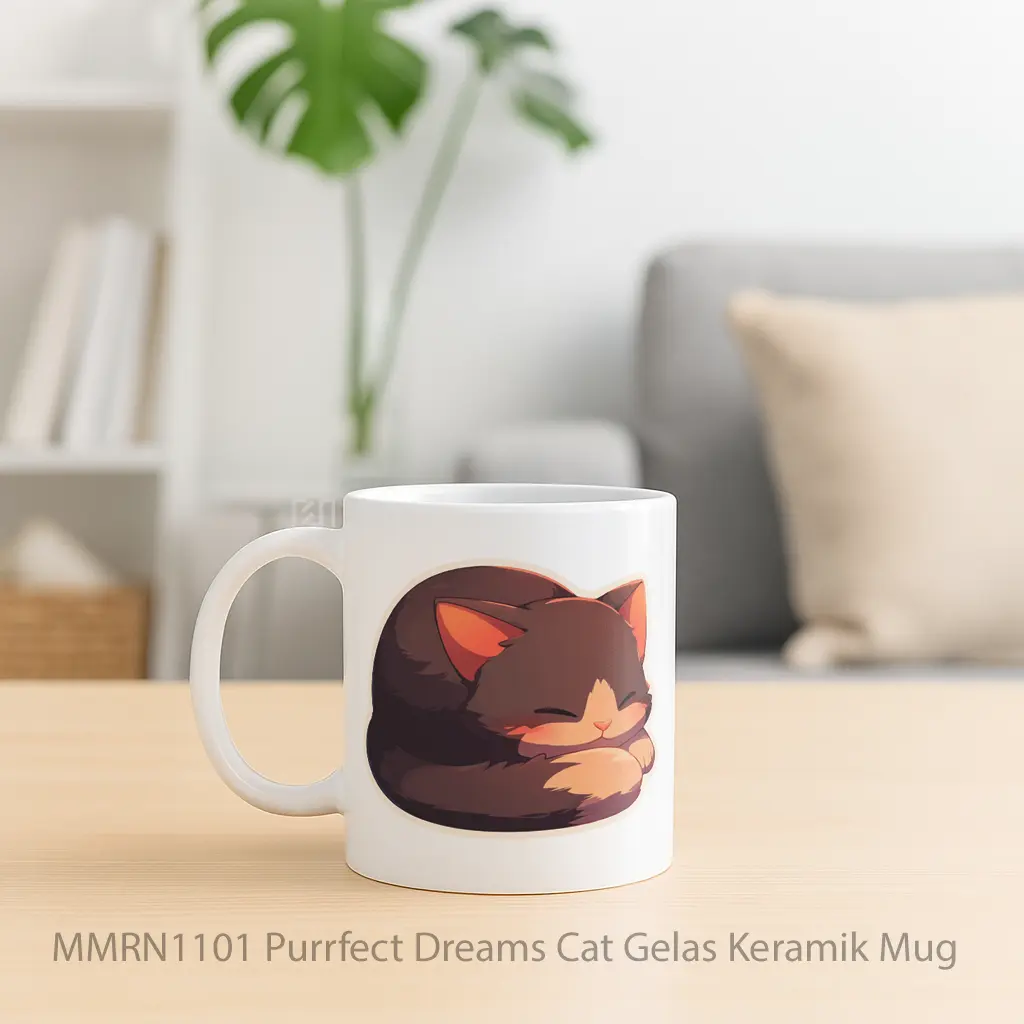 Purrfect Dreams Cat Gelas Keramik Mug - Sudut 2