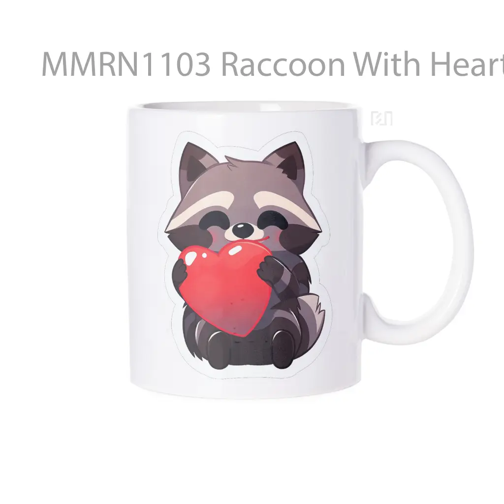 Raccoon With Heart In Paws Gelas Keramik Mug