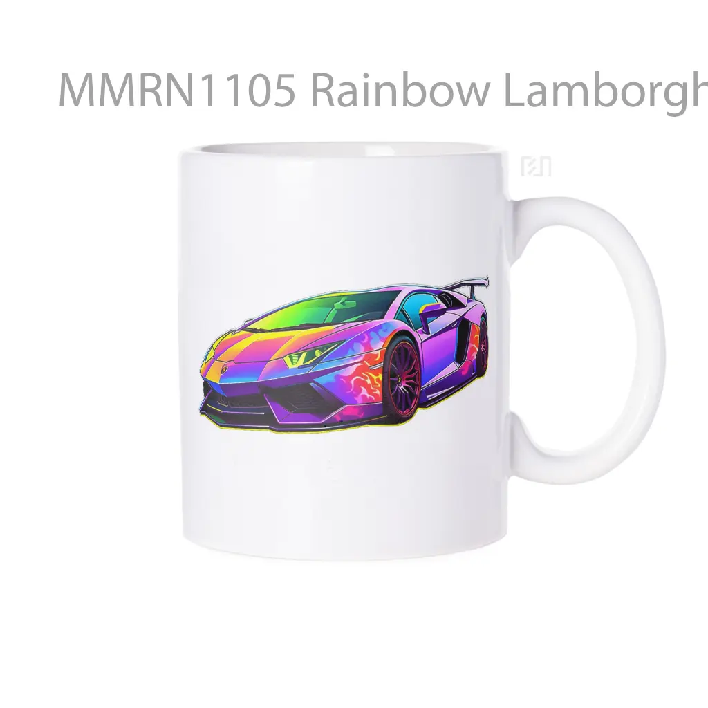 Rainbow Lamborghini Aventador Gelas Keramik Mug