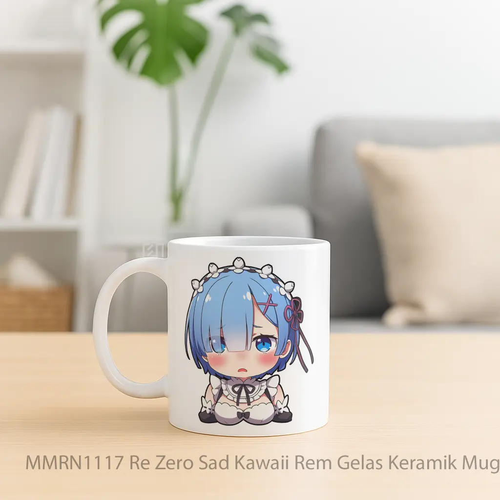 Re Zero Sad Kawaii Rem Gelas Keramik Mug - Sudut 2