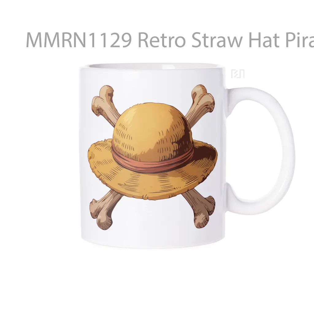 Retro Straw Hat Pirates Logo One Piece Gelas Keramik Mug