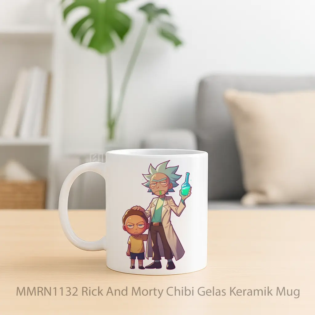 Rick And Morty Chibi Gelas Keramik Mug - Sudut 2