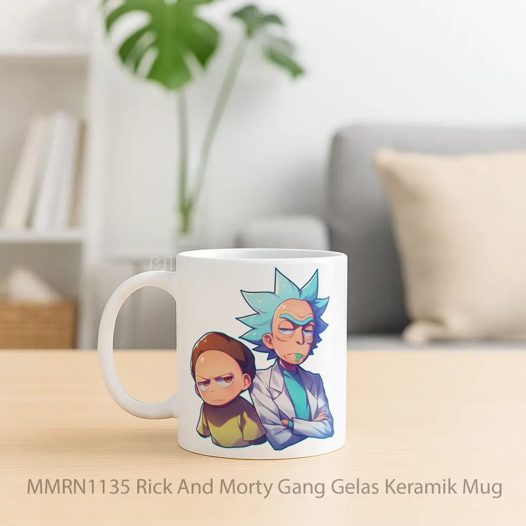Rick And Morty Gang Gelas Keramik Mug - Sudut 2