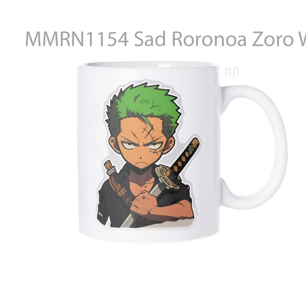 Sad Roronoa Zoro With Sword Gelas Keramik Mug
