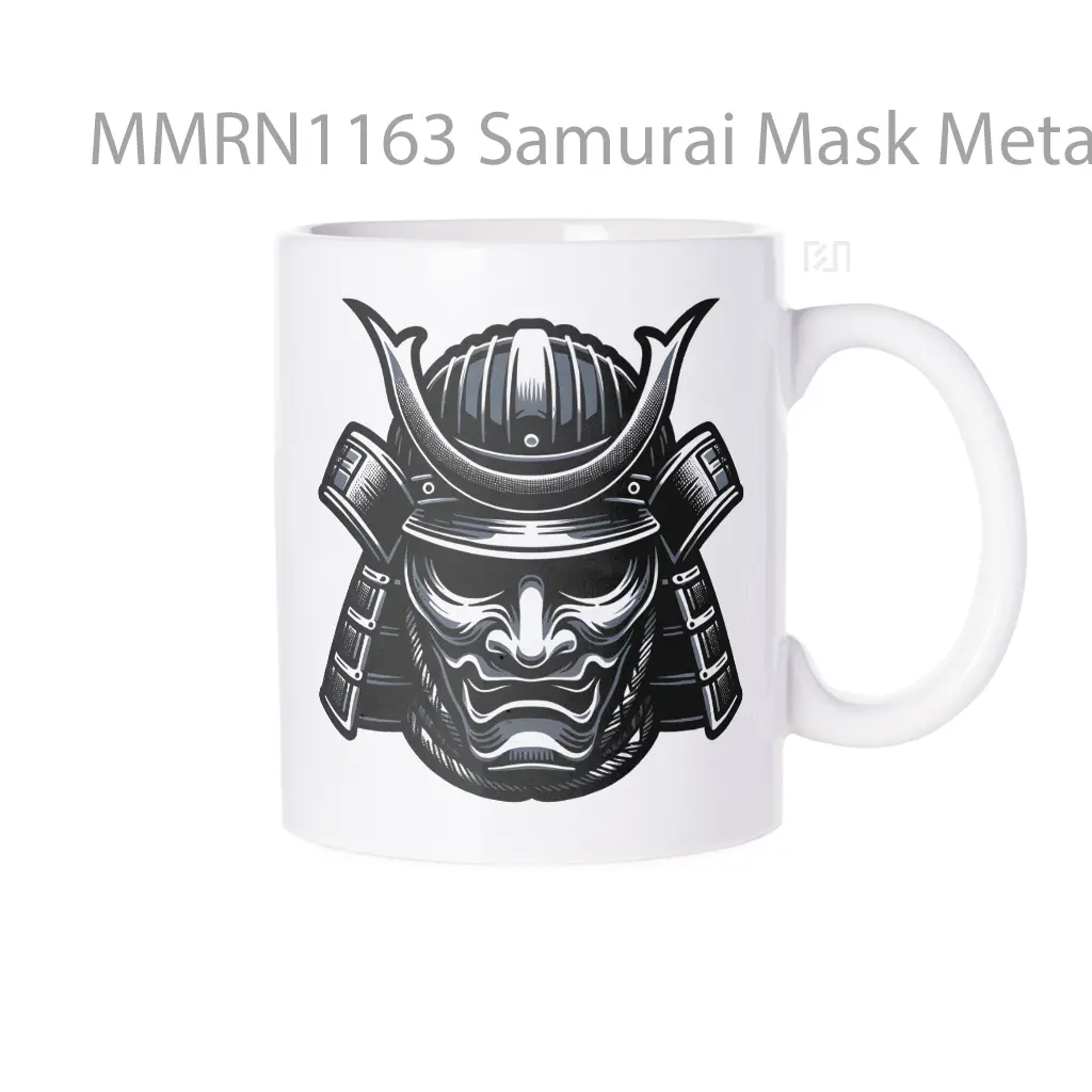 Samurai Mask Metal Warrior Gelas Keramik Mug