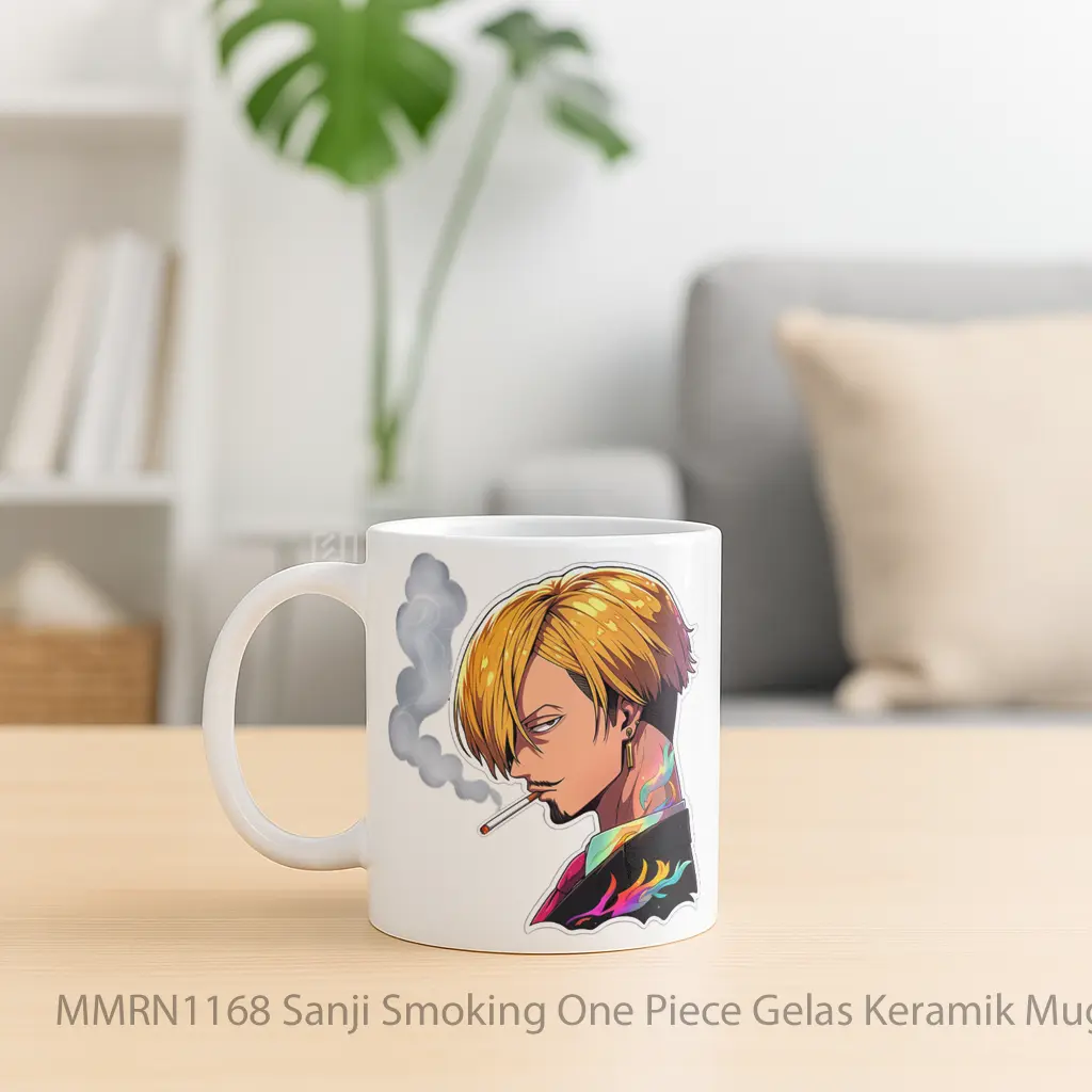 Sanji Smoking One Piece Gelas Keramik Mug - Sudut 2
