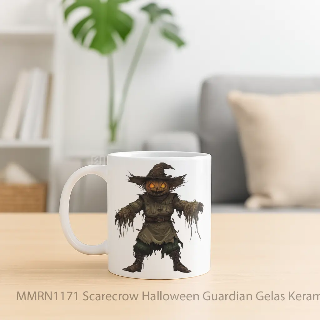 Scarecrow Halloween Guardian Gelas Keramik Mug - Sudut 2