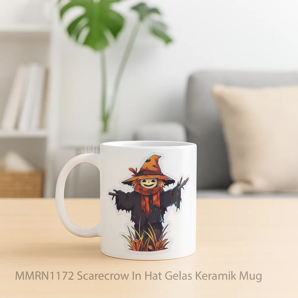 Scarecrow In Hat Gelas Keramik Mug - Sudut 2